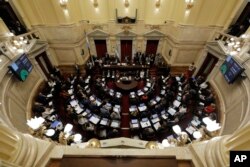 Argentine senators debate 2019 budget proposals in Buenos Aires, Argentina, Nov. 14, 2018.