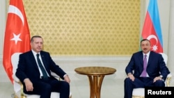 Erdogan û serokê Azerbaycanê Îlham Alîyev (Gulan 2020)