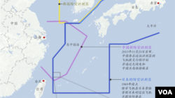 中日韩东中国海防空识别示意图