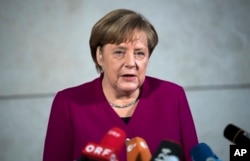 FILE - German chancellor Angela Merkel.