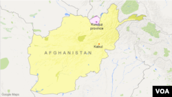 Letak provinsi Kunduz di Afghanistan.