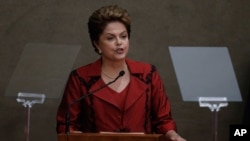 FILE - President Dilma Rousseff sought to divert criticism regarding the Petrobras scandal, saying that "corruption in Brazil was not invented recently."