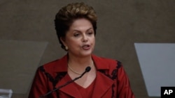 FILE - Brazil's President Dilma Rousseff speaks in Brasilia, Dec. 18, 2014.