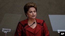 Brazil's President Dilma Rousseff speaks in Brasilia, Dec. 18, 2014.