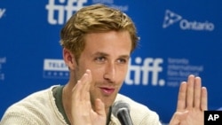 Actor Ryan Gosling speaks at a news conference for the film "The Ides of March" at the 36th Toronto International Film Festival September 9, 2011.