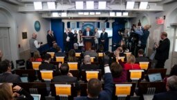 Tổng thống Mỹ Donald Trump trong cuộc họp báo về dịch bệnh Covid-19