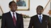 FILE: Zimbabwe President Robert Mugabe (R) poses for photos ahead of his meeting with Equatorial Guinea President Teodoro Obiang Nguema Mbasogo (L) at Zimbabwe State House in Harare, Jan. 23, 2016. 