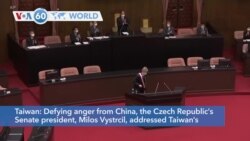 VOA60 Addunyaa - Defying China, the Czech senate president Milos Vystrcil addressed Taiwan's legislature