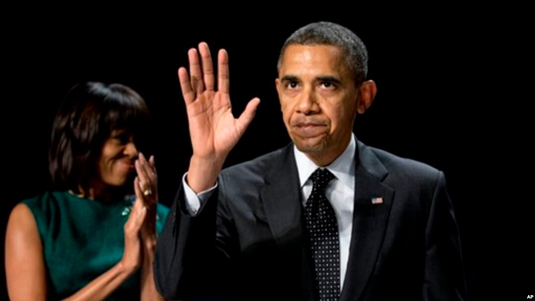 Presiden Obama dan Ibu Negara Michelle Obama menghadiri acara tahunan sarapan dan doa nasional di Washington, Kamis (7/2). 