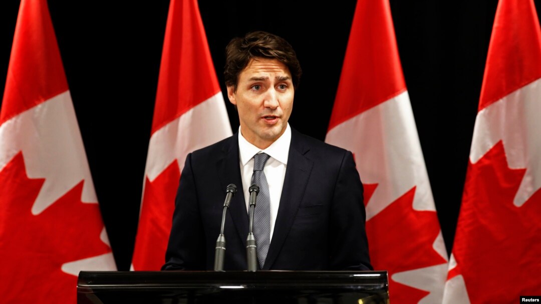 FILE - Canadian Prime Minister Justin Trudeau speaks in Davos, Switzerland, Jan. 22, 2016.