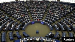 El Parlamento Europeo vota en su sede de Estrasburgo, Francia, el 18 de julio de 2019.