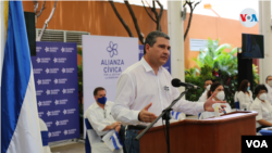 El director ejecutivo de la Alianza Cívica por la Justicia y la Democracia, Juan Sebastián Chamorro. Foto Houston Castillo, VOA.