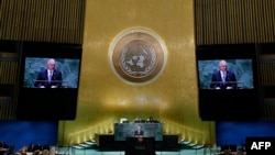 Министр иностранных дел Коста-Рики Арнольдо Андре Тиноко выступает на 78-й сессии Генеральной Ассамблеи ООН в Нью-Йорке, 22 сентября 2023 г.