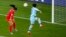 Alex Morgan marquant le premier but lors du match États-Unis/Thaïlande, groupe F, au Mondial 2019, Reims, France, 11 juin 2019.