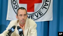 FILE - International Committee of the Red Cross, ICRC, Director of Operations Dominik Stillhart, during a press conference at the European headquarters of the United Nations in Geneva, Switzerland, April 8, 2008. 