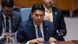 Duta Besar Israel untuk PBB Danny Danon berbicara dalam pertemuan Dewan Keamanan PBB mengenai Badan Bantuan dan Pekerjaan PBB (UNRWA) di markas besar PBB di New York, Selasa 28 Januari 2025.