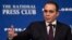 FILE - In this Dec. 4, 2015 file photo FIFA presidential candidate Jordanian Prince Ali Al Hussein speaks at the National Press Club in Washington. Prince Ali is one of the five candidates to succeed Sepp Blatter as FIFA President on Feb. 26, 2016.