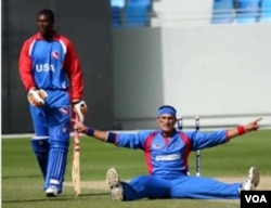 An Afghan cricketer on the ground