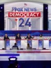 Arhiv - Kandidati za republikansku nominaciju za predsjednika SAD tokom prve stranačke debate, 23. augusta 2023.