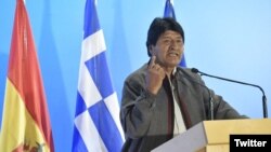 El presidente de Bolivia, Evo Morales, hizo declaraciones sobre la crisis en Venezuela en Atenas, Grecia, donde realiza una visita oficial.