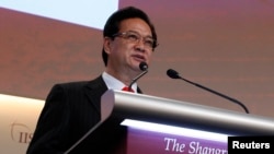 FILE - Vietnam's Prime Minister Nguyen Tan Dung gives the keynote address at the 12th International Institute for Strategic Studies Asia Security Summit, Singapore, May 31, 2013. 