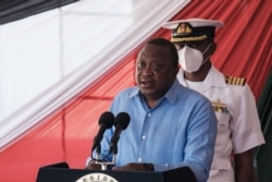 FILE - Kenya's President Uhuru Kenyatta speaks in Nairobi, Sept. 26, 2020.