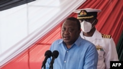 Kenya's President Uhuru Kenyatta speaks during the official opening of renovated Nyayo National Stadium after being closed for 3 years in Nairobi, Sept. 26, 2020.