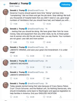 Tviter objave predsednika Donalda Trampa