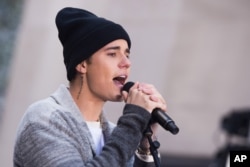 Justin Bieber performs on NBC's "Today" show at Rockefeller Plaza on Wednesday, Nov. 18, 2015 in New York.