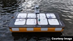 This photograph shows the latest version of MIT's autonomous boat - Roboat II, which is two meters long and is capable of carrying passengers. (Photo: MIT/CSAIL researchers)