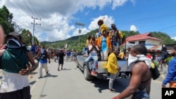 Aksi protes di Abepura, Jayapura, Papua, 29 Agustus 2019. (Foto: AP)