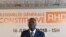 Le président ivoirien Ouattara et le nouveau président du RHDP prent la parole, à Abidjan, le 16 juillet 2018. (Photo: ISSOUF SANOGO /AFP)