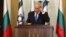 El primer ministro israelí Benjamin Netanyahu habla durante una conferencia conjunta con su contraparte búlgara Boyko Borissov (no aparece en la foto), la mañana del martes 11 de septiembre de 2012.