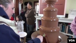 Everything at Chocolate Lovers Festival in Old Town Fairfax, Virginia is made of chocolate