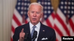 Shugaban Amurka Joe Biden a lokacin da take jawabi ga Amurkawa kan rikicin Afghanistan