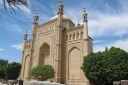 Artush Eshtachi Grand Mosque is seen in Artush, in China's northwest Xinjiang province. (Photo by Marie Bourquin; photo courtesy of Bahram Sintash)