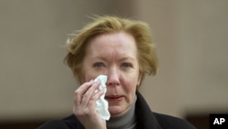 The Head of EU Delegation to Belarus, Ambassador Maira Mora walks in central Minsk, February 28, 2012