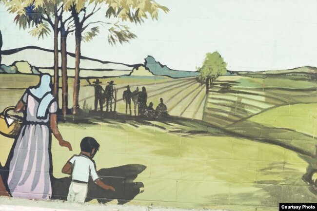 Nông dân gốc Mexico đến Quận Cam, trích Fountain Valley Mural. (Các ảnh tranh tường đều courtesy O’Cadiz Family Private Collection)
