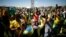 Apoiantes de Jair Bolsonaro em Brasília no domingo 