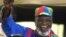FILE - Namibian and ruling Swapo party President Sam Nujoma speaks during an election rally in Windhoek, Namibia, Nov. 13, 2004. 