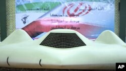 伊朗12月8日公布这张据称是伊朗本星期击落的美国无人机照片