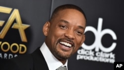 Will Smith arrives at the Hollywood Film Awards at the Beverly Hilton Hotel on Nov. 1, 2015, in Beverly Hills, Calif. 