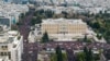 A drone view shows people gathering in front of the Greek parliament during a protest, marking the second anniversary of the country's worst railway disaster, while an investigation continues, in Athens, Greece, Feb. 28, 2025. (Eurokinissi via Reuters) 