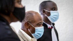 FILE - Paul Rusesabagina, who inspired the movie "Hotel Rwanda" at his trial in Kigali, Rwanda, Sept. 14, 2020.