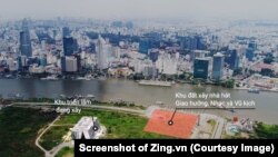 Dự án nhà hát giao hưởng Thủ Thiêm. (Screenshot of Zing.vn)