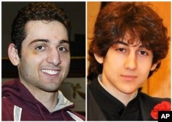 Where Tamerlan (L) saw some success as a boxer, Dzhokhar (R) captained his high school wrestling team.