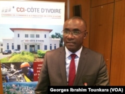 Parfait Kouassi, vice-président de la Chambre de commerce et d'industrie de Côte d'ivoire, le 25 janvier 2018. (VOA/Georges Ibrahim Tounkara)