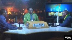 Pastor Evan Mawarire on Studio 7;s Livetalk program with hosts Gibbs Dube and Jonga Kandemiiri. (Photo: Blessing Zulu)