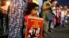 Manifestation contre la violence sexuelle à Ahmadabad, dans le Gujarat, le 16 avril 2018. Fin septembre 2020, une jeunes femmes de 19 ans est morte de ses blessures après avoir été violée par quatre hommes. Ce nouveau crime a suscité l'indignation en Inde. (AP/Ajit Solanki)