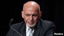 Afghanistan's President Ashraf Ghani speaks during a panel discussion at the Asia Society in New York City, Sept. 20, 2017.